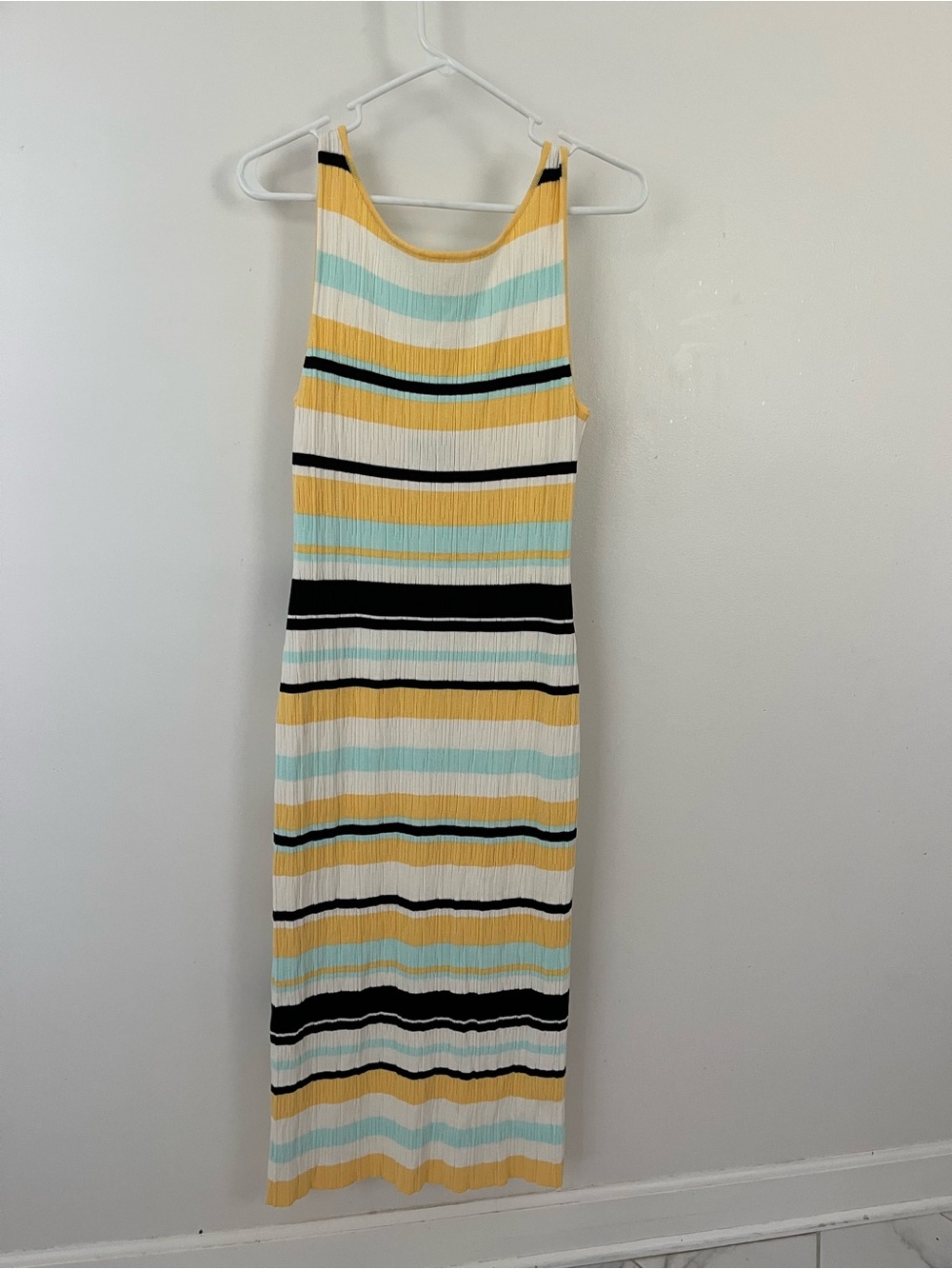 Banana Republic Striped Maxi Dress in Yellow, White & Black